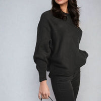Knitted Jumper in Avocado Green with Patterned Back