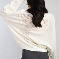 Knitted Jumper in Avocado Green with Patterned Back