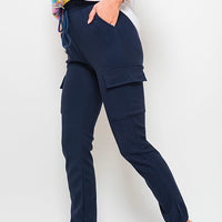 A Cargo Trousers in Mocha with Drawstring Waist and Cuffed Ankles