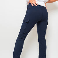A Cargo Trousers in Mocha with Drawstring Waist and Cuffed Ankles