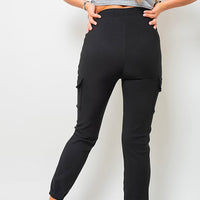 A Cargo Trousers in Mocha with Drawstring Waist and Cuffed Ankles