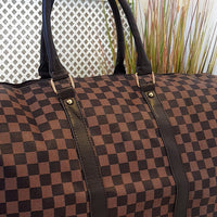 Checked Print Overnight Bag