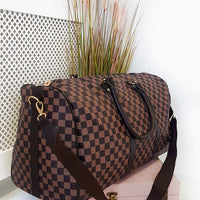 Checked Print Overnight Bag