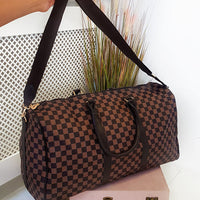 Checked Print Overnight Bag