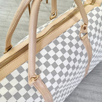 Checked Print Overnight Bag