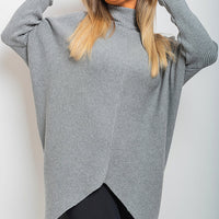 Turtle Neck Longline Knitted Jumper