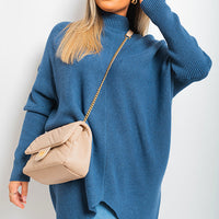 Turtle Neck Longline Knitted Jumper