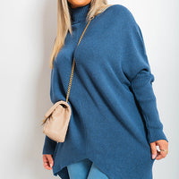 Turtle Neck Longline Knitted Jumper