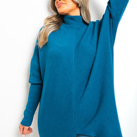 Turtle Neck Longline Knitted Jumper