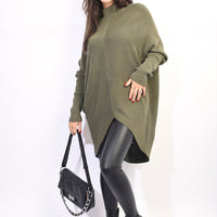 Turtle Neck Longline Knitted Jumper