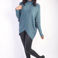 Turtle Neck Longline Knitted Jumper