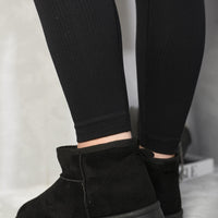 Faux Fur Lined Ankle Platform Mini Boots
