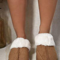 Fuzzy Faux Fur Lined Slip-On Slippers