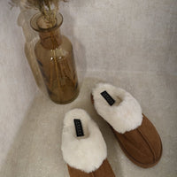 Fuzzy Faux Fur Lined Slip-On Slippers