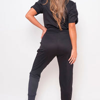 Ruched Sleeve Top & Trousers Co-ord Set