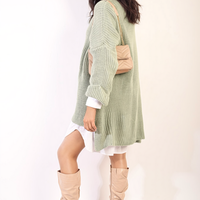 Oversized Jumper in Orange with High Neck and Side Splits