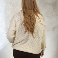 Back Heart Print Knitted Hoodie