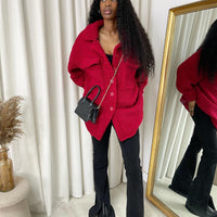 Button Down Collared Winter Coat Jacket