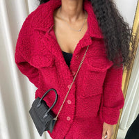 Button Down Collared Winter Coat Jacket
