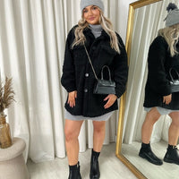 Button Down Collared Winter Coat Jacket