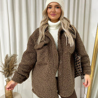 Button Down Collared Winter Coat Jacket