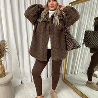 Button Down Collared Winter Coat Jacket