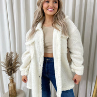 Button Down Collared Winter Coat Jacket
