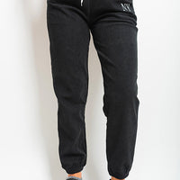 Ribbed Joggers in Khaki with Drawstring Waist and Pockets