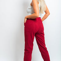Ribbed Joggers in Khaki with Drawstring Waist and Pockets