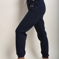 Ribbed Joggers in Khaki with Drawstring Waist and Pockets