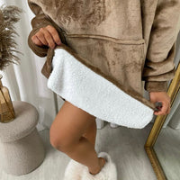 Oversized Fluffy Winter Blanket Hoodie