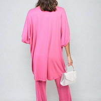 Twist Front Plunge Neckline Top and Trouser Co-ord Set