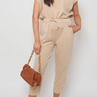 Short Sleeve Boxy Lounge Wear Co-ord Set