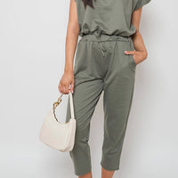 Short Sleeve Boxy Lounge Wear Co-ord Set