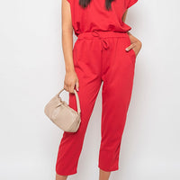 Short Sleeve Boxy Lounge Wear Co-ord Set
