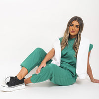 Short Sleeve Boxy Lounge Wear Co-ord Set
