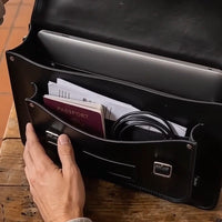 Handmade Leather Satchel - Black-2