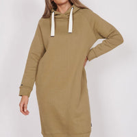 Adrienne Khaki Longline Sweater Dress-1
