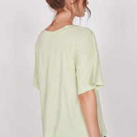 Ella Green Over Sized V Neck T-Shirt-3
