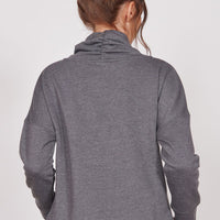 Evelyn Grey Marl Cowl Neck Pullover Top-3