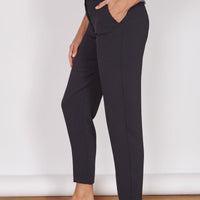 Fran Black Tapered Leg Tailored Trousers-2