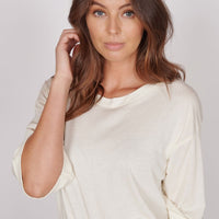 Gabi Cream Classic Oversized T-Shirt-2