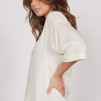 Gabi Cream Classic Oversized T-Shirt-0