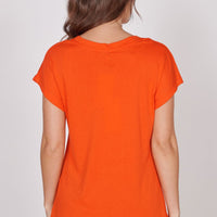 Phoebe Red Sleeveless V Neck Top-4
