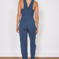 Renee Navy High Cross Neck Tailored Jumpsuit-2