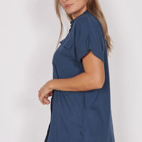 Thalia Navy Short Sleeve Utility Shirt-1