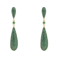 Latelita Long Drop Earrings Emerald Green Cz-0