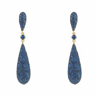 Latelita Long Drop Earrings Sapphire Blue Cz-0