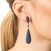Latelita Long Drop Earrings Sapphire Blue Cz-1