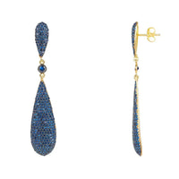 Latelita Long Drop Earrings Sapphire Blue Cz-2